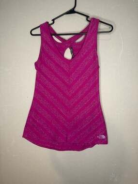 The North Face Women's Pink Chevron Striped Breezeback Tank Top
